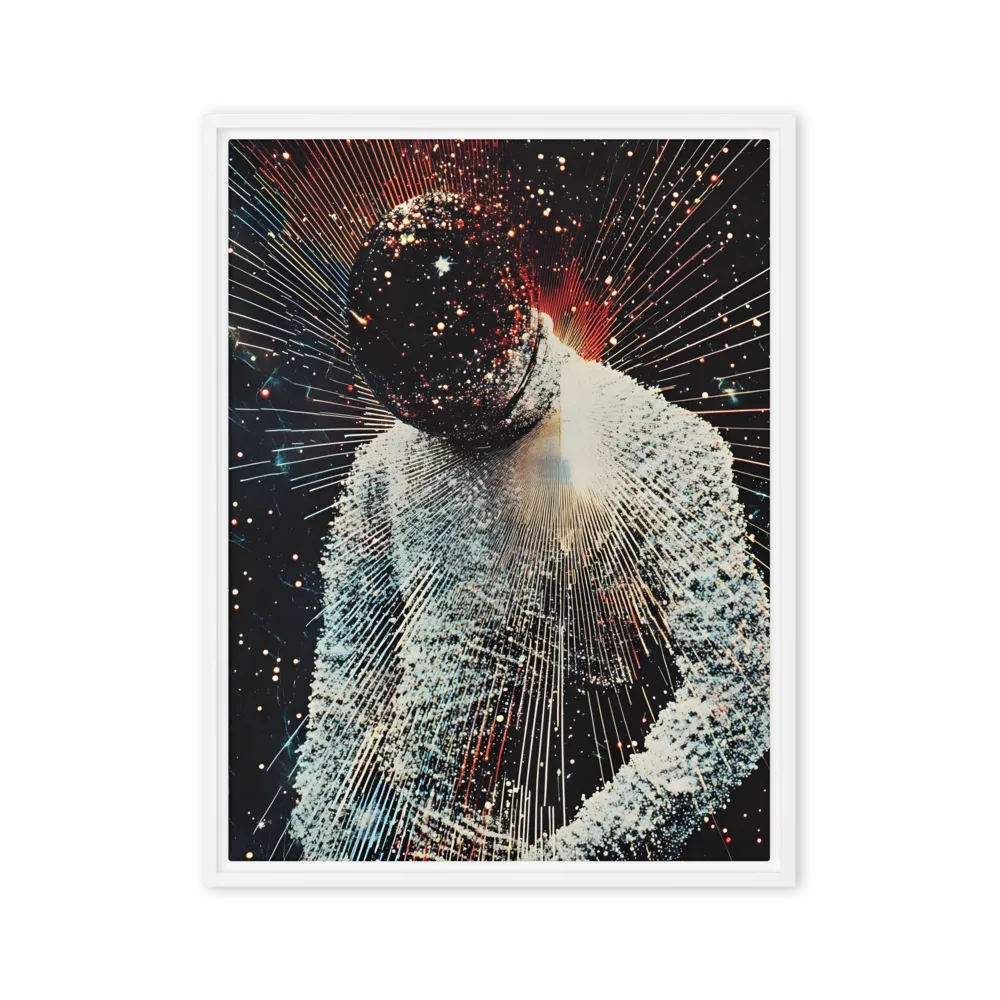 Ethereal Astronaut: A Journey Through the Cosmos | Canvas with White Frame | 24″×32″