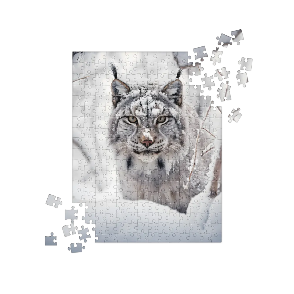 Whispers of Winter: The Lynx in Snow | Jigsaw Puzzle | 252/520 pieces