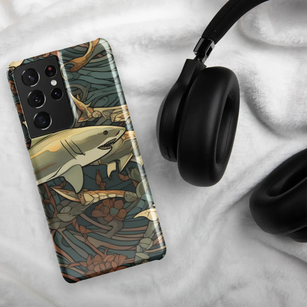 Dynamic Harmony of Sharks and Flora | Phone Case |  S21 Ultra | Snap Case | Glossy