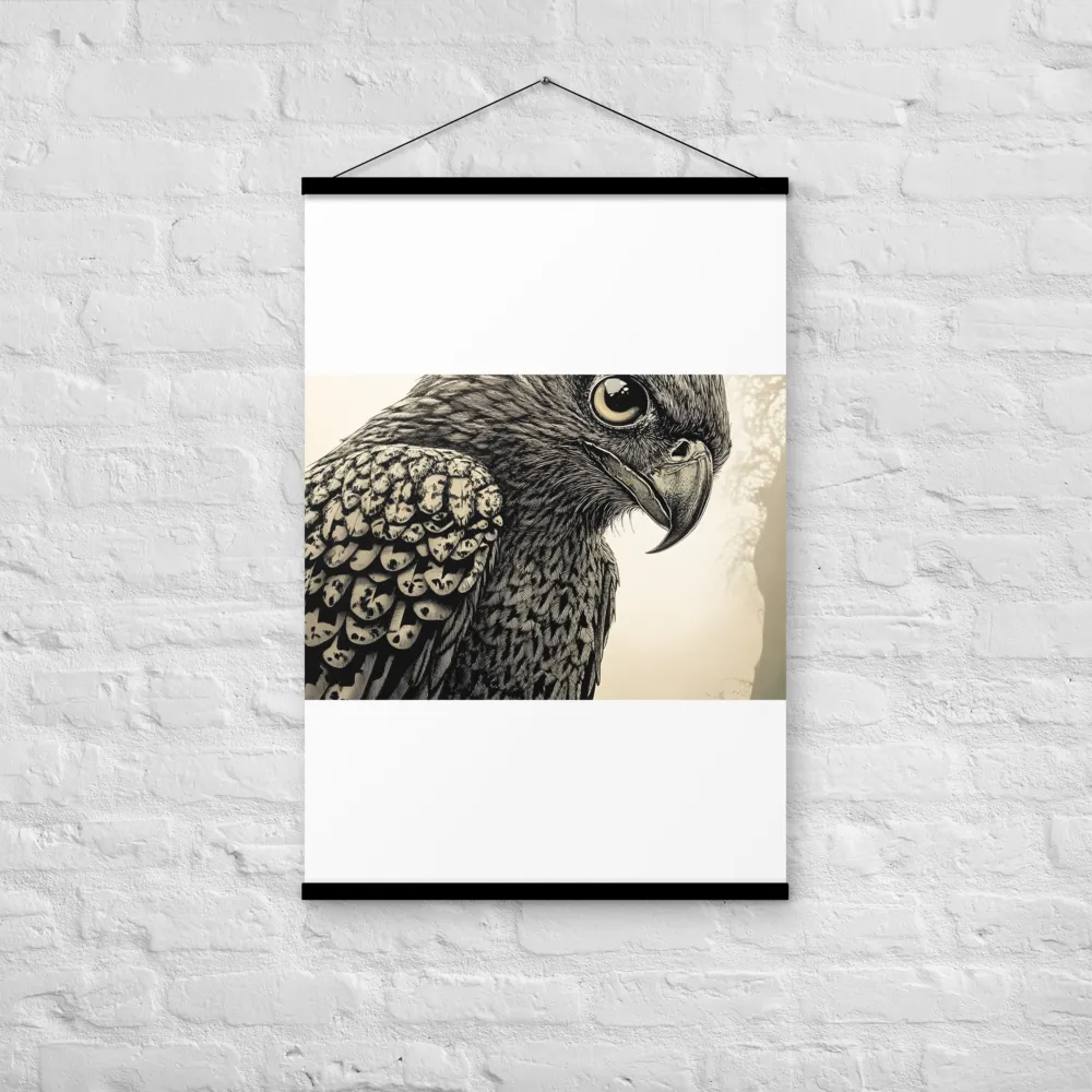 Majestic Owl in Detail | Poster With Black Wood Hanger | 24″×36″