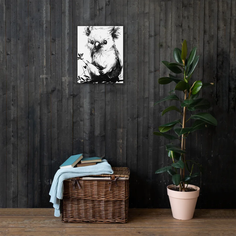 Whimsical Koala in Ink | Thin Canvas | 16″×20″