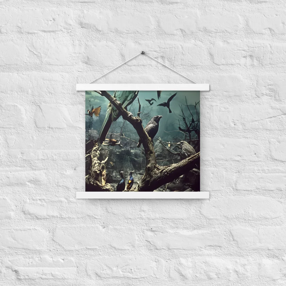 Whispers of the Avian Realm | Poster With White Wood Hanger | 14″×14″