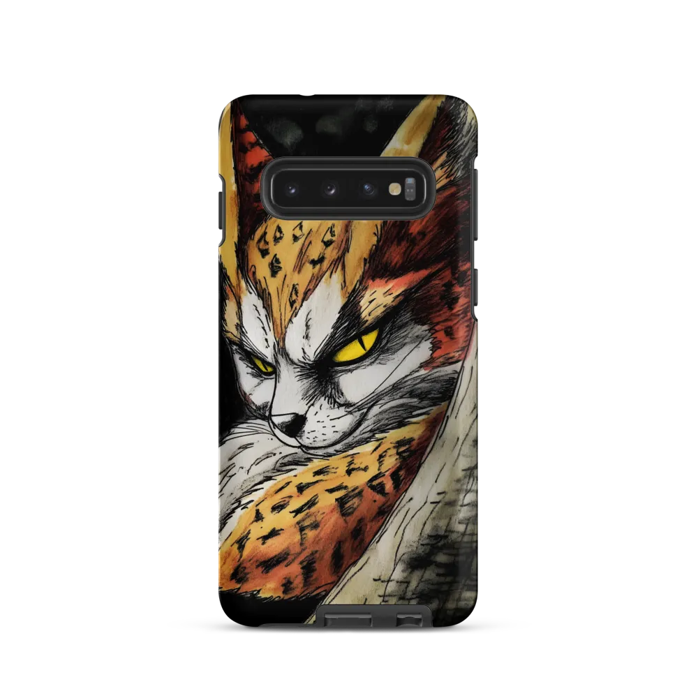 Fierce Gaze of the Wild Cat | Phone Case |  S10 | Tough Case | Matte