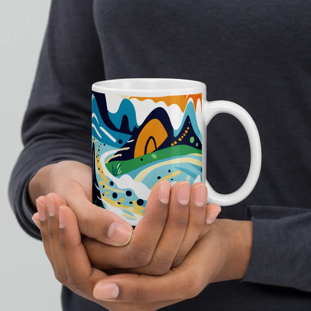 Abstract Tropical Landscape | Mugs | Multiple Sizes & Colors