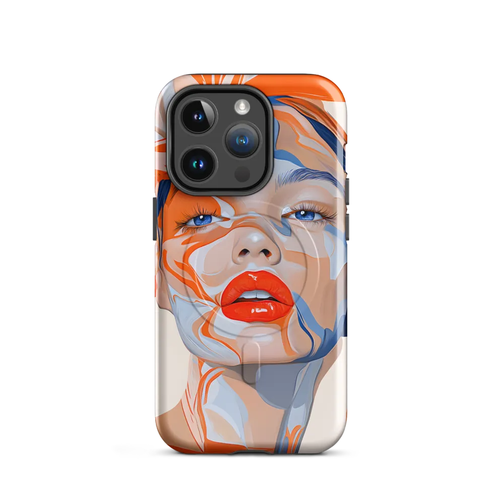 Chromatic Veils — Portrait in Orange and Blue