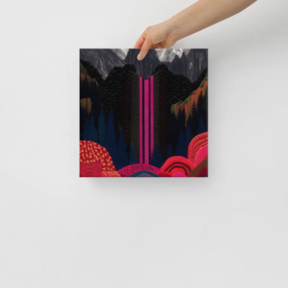 Ethereal Cascade: A Surreal Landscape | Canvas | 12″×12″