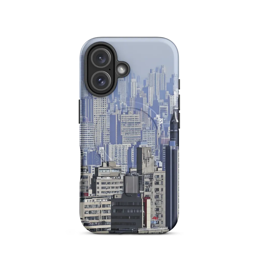 Urban Symphony: A Cityscape in Blues and Grays | Phone Case |  16 | MagSafe® Tough Case | Matte