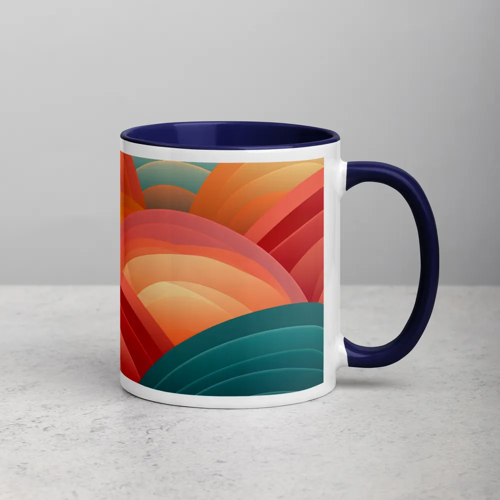 Abstract Waves in Red and Teal | Mug