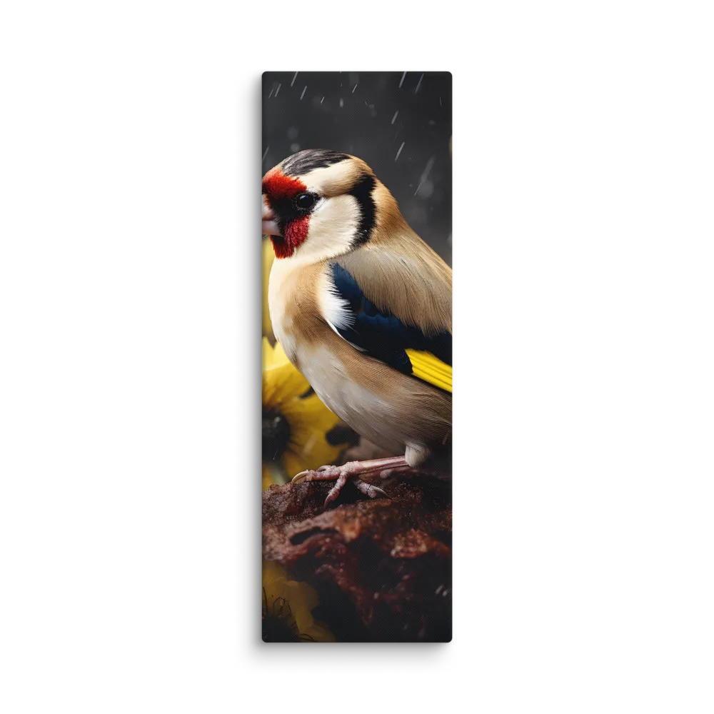 Harmony in Nature: A Goldfinch Amidst Blooms