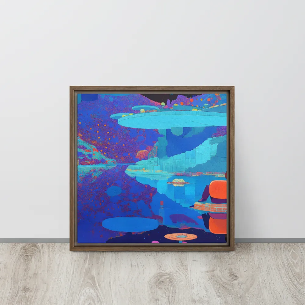 Reflections of Serenity | Canvas with Brown Frame | 16″×16″