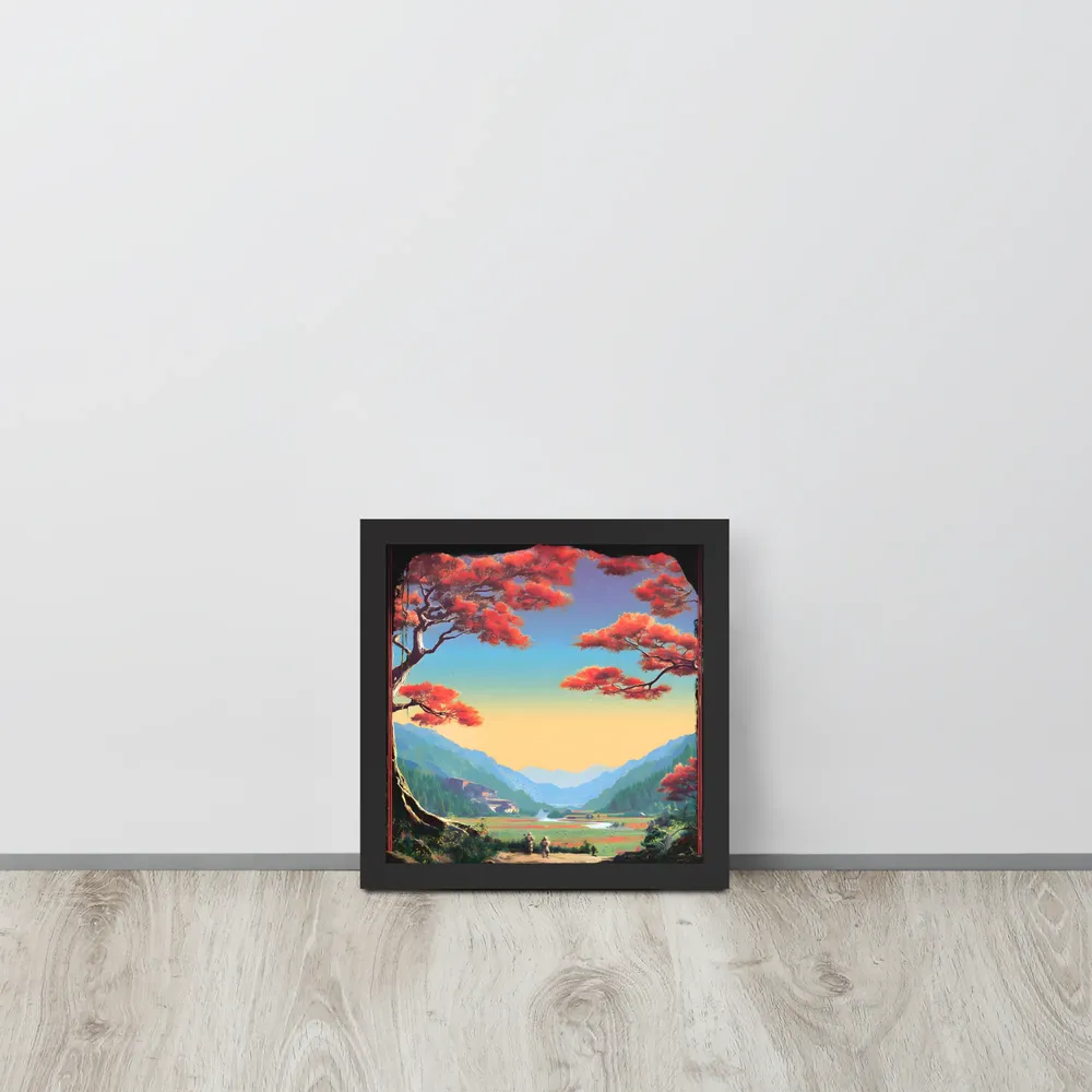 Crimson Pine Valley 
 Poster with Black Frame | 10″x 10″