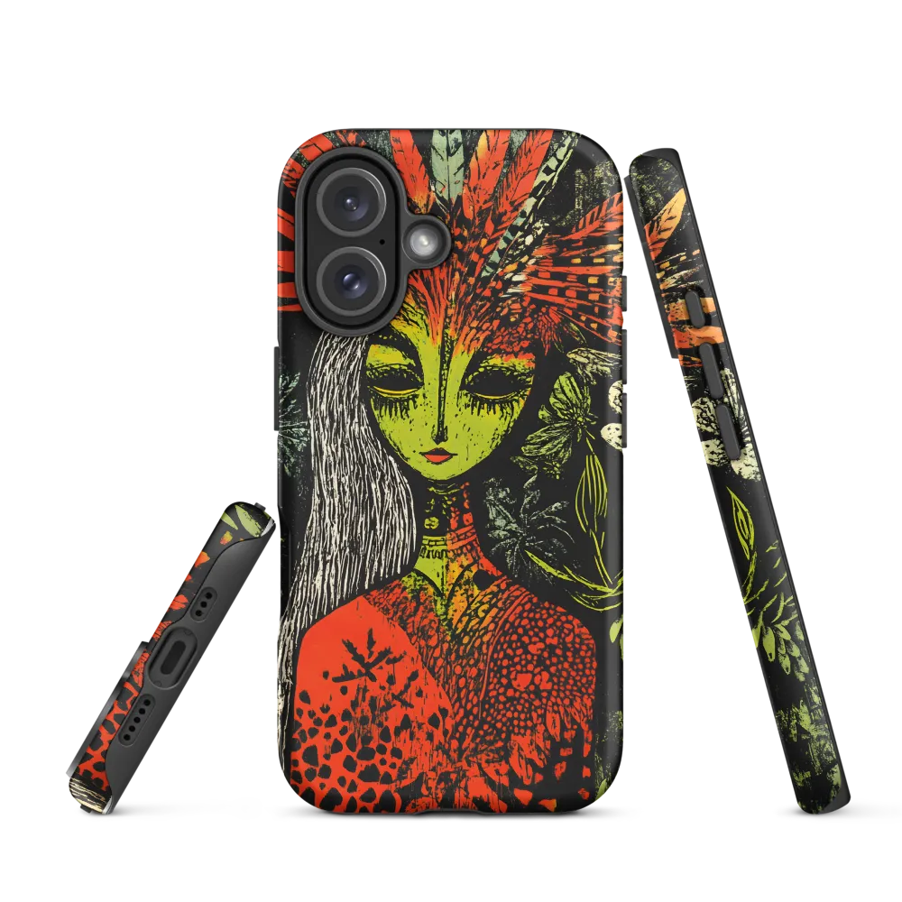 Mystical Flora: A Surreal Portrait | Phone Case |  16 | Tough Case | Matte