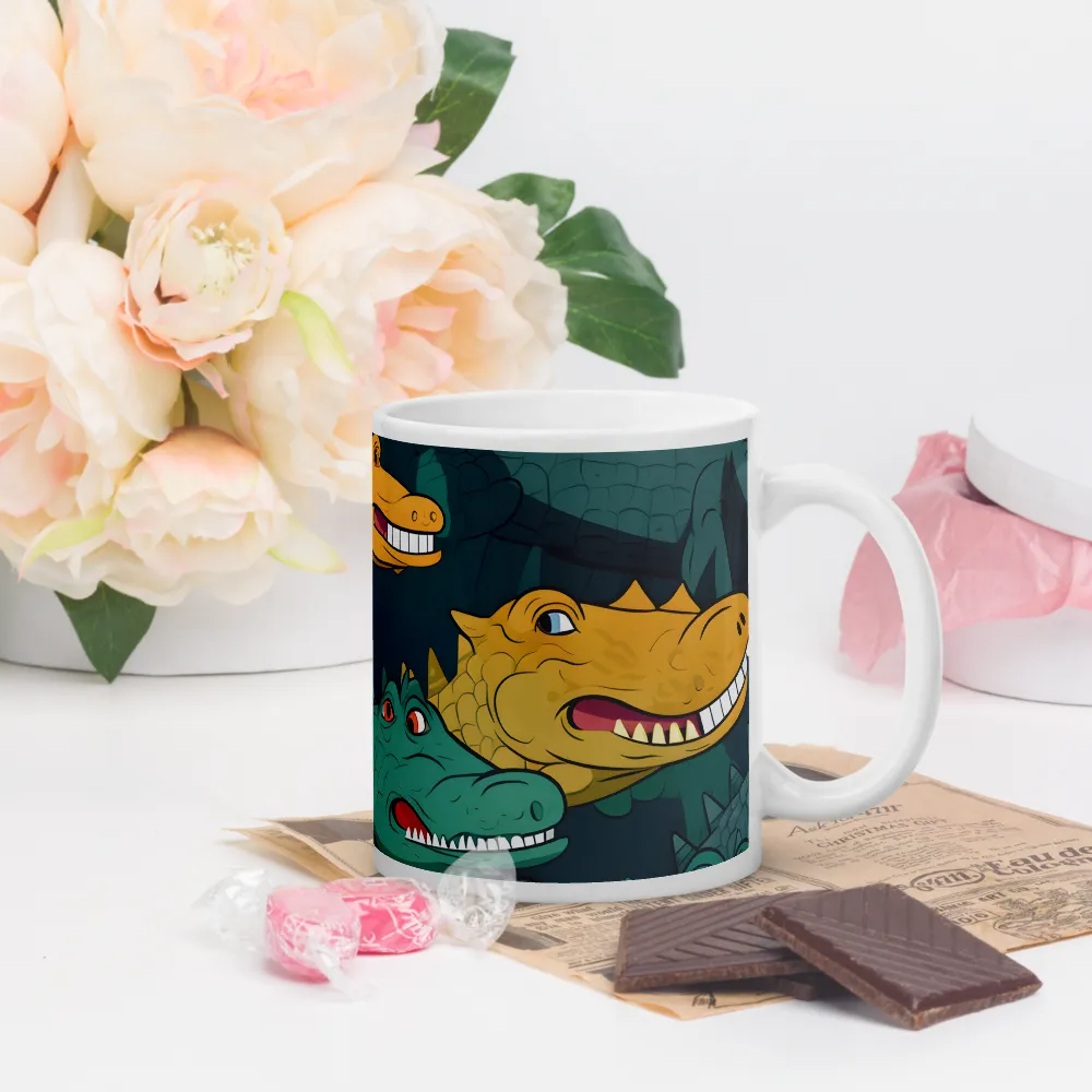 Cheerful Crocodilian Parade | Mugs | Multiple Sizes & Colors