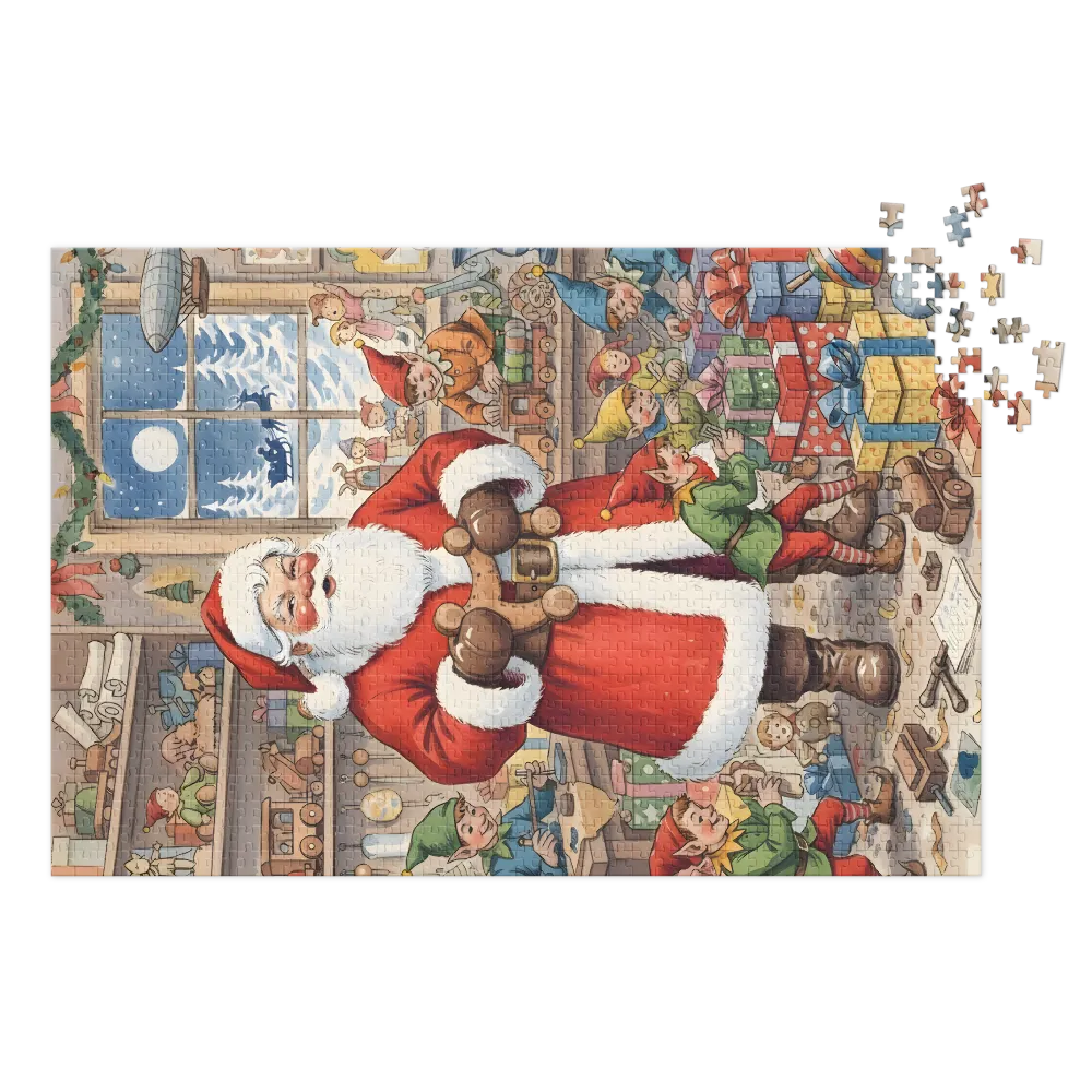 Santa's Busy Workshop 
 Jigsaw Puzzle in Tin Box