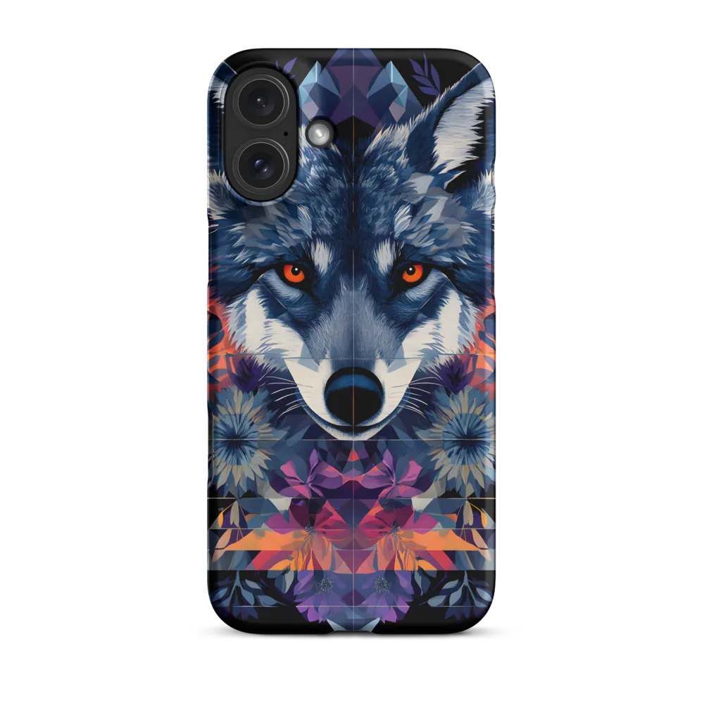 Mystical Wolf Amidst Floral Geometry