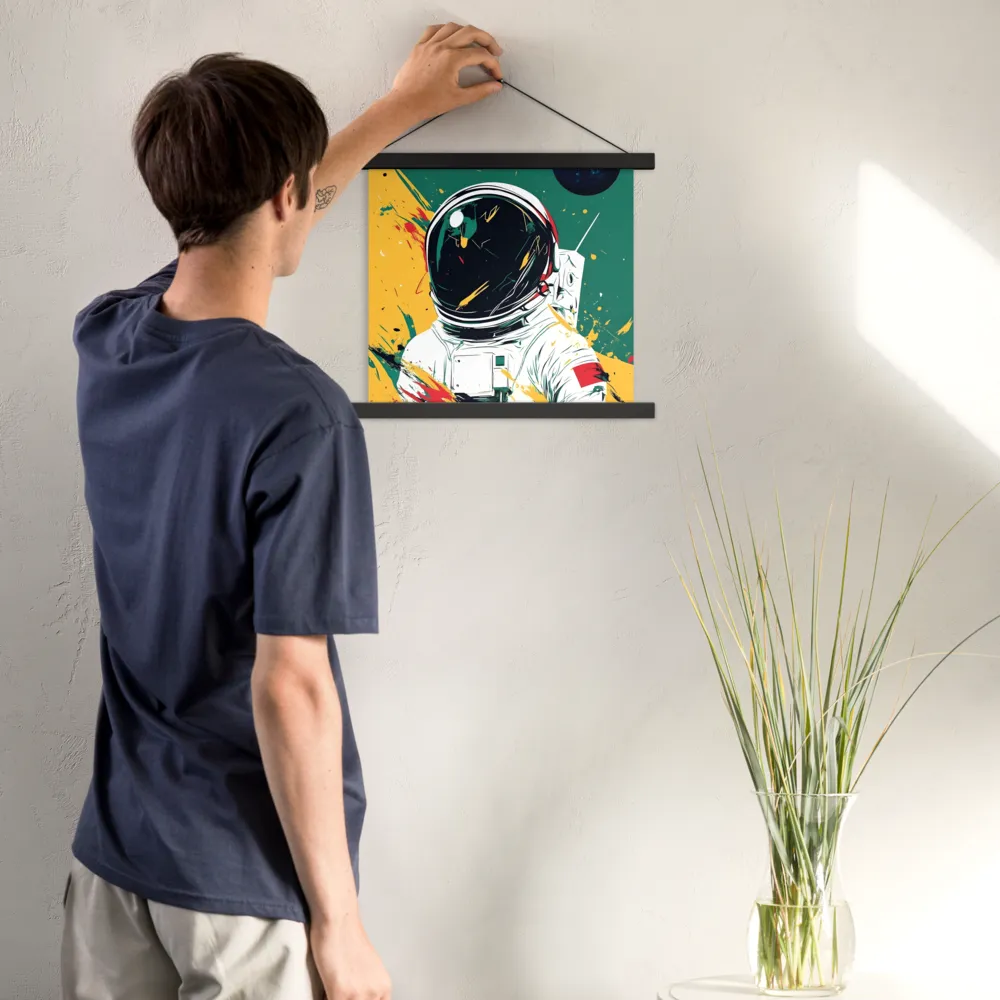 Galactic Explorer: A Modern Odyssey | Poster With Black Wood Hanger | 14″×14″