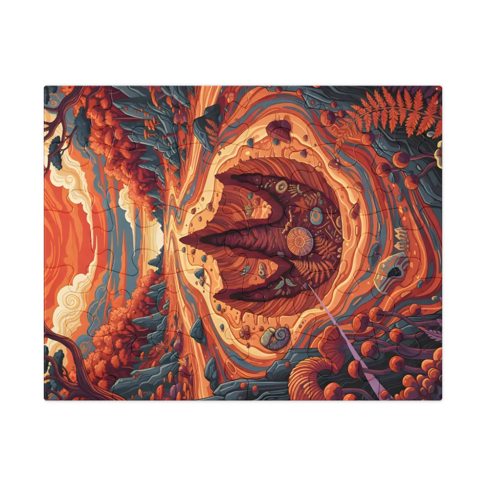 Amber River Crater 
 Jigsaw Puzzle in Tin Box