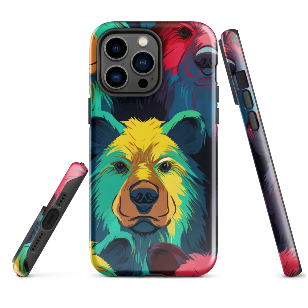 The Colorful Essence of Bears | Phone Case |  14 Pro Max | Tough Case | Glossy