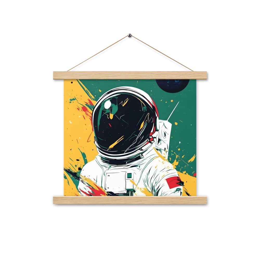 Galactic Explorer: A Modern Odyssey | Poster With Oak Wood Hanger | 14″×14″