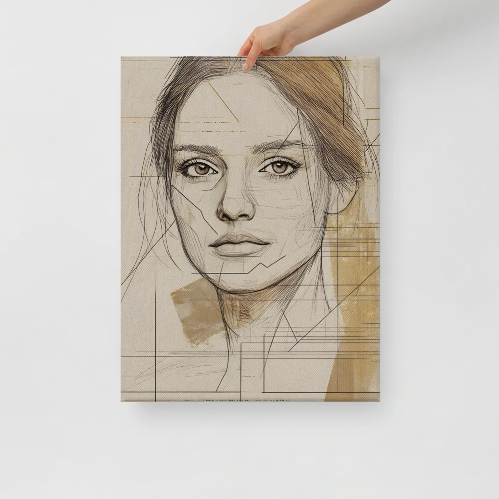 Geometric Elegance: A Modern Portrait | Canvas | 18″×24″