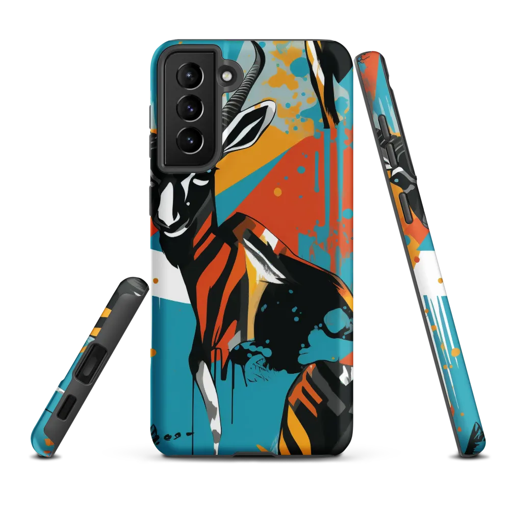 Dynamic Antelope in Vivid Abstract
