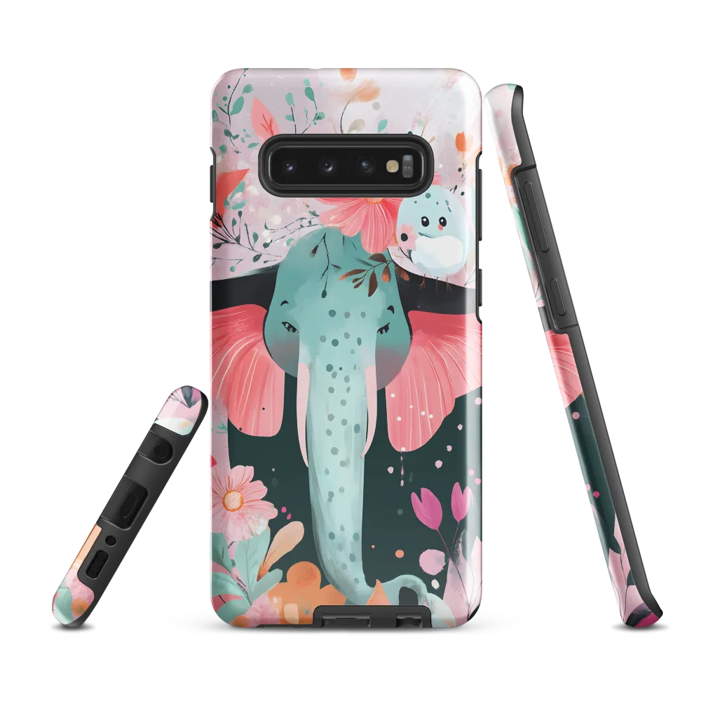 Whimsical Elephant in Bloom | Phone Case |  S10 Plus | Tough Case | Glossy