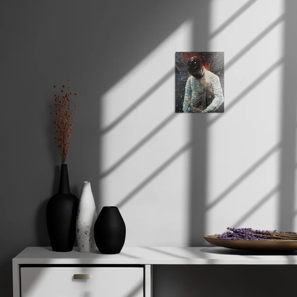 Ethereal Astronaut: A Journey Through the Cosmos | Metal Print | 8″×10″