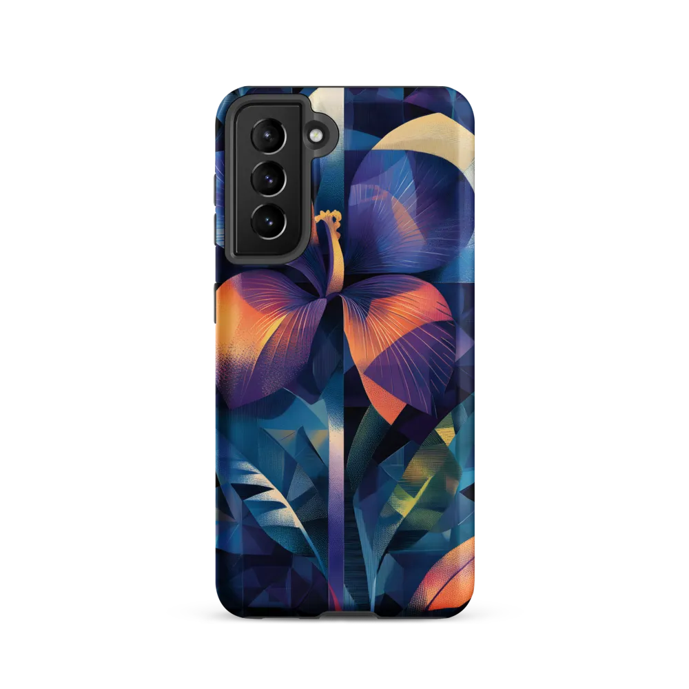 Iridescent Orchid in Geometric Night