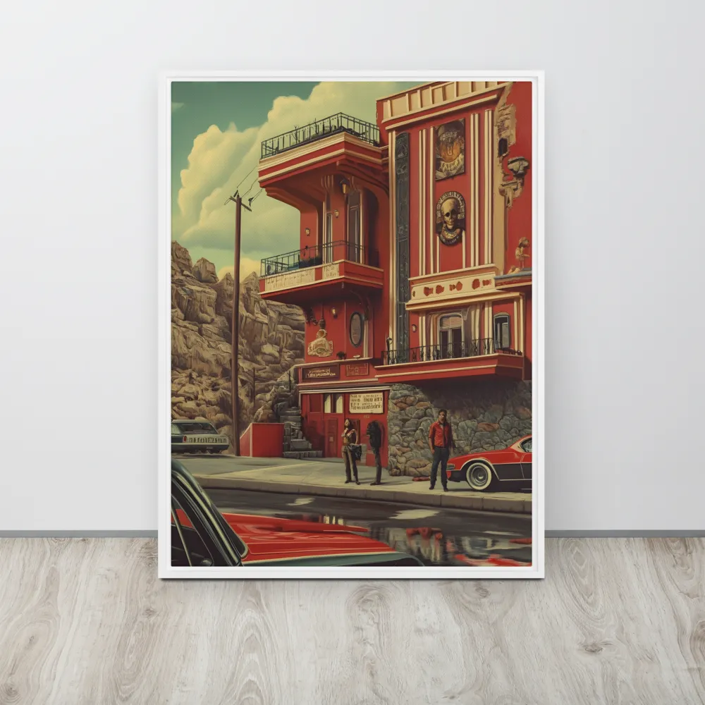 Retro Urban Dreamscape | Canvas with White Frame | 24″×32″