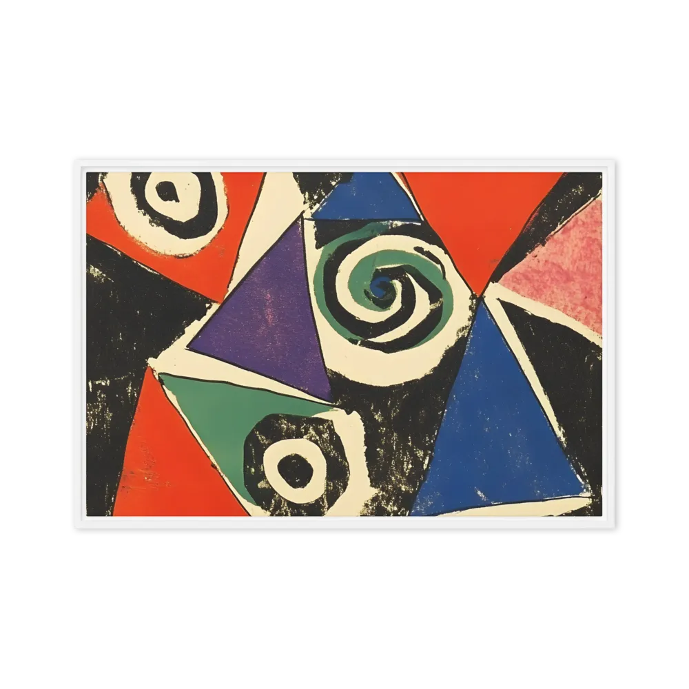 Dynamic Geometric Abstraction | Canvas with White Frame | 24″×36″