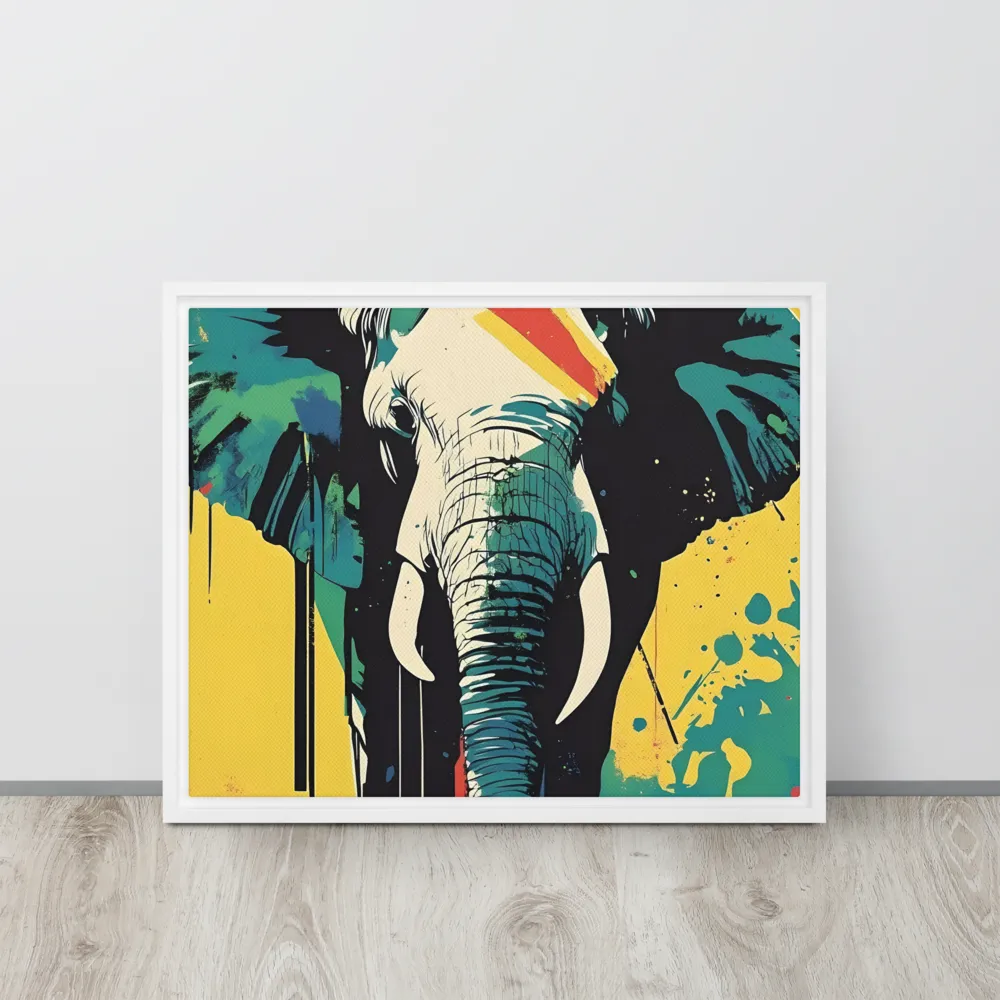 Elegance of the Wild: A Colorful Harmony | Canvas with White Frame | 16″×20″