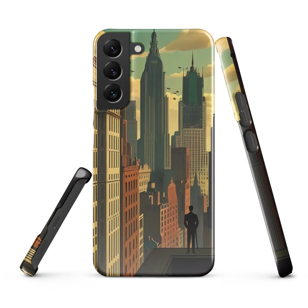 Urban Dreams: A Silhouette in Art Deco Cityscape