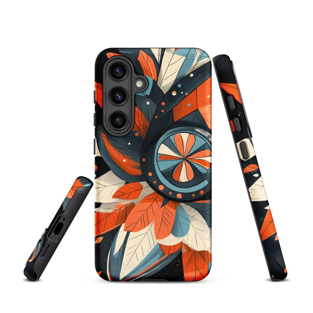 Floral Symphony in Orange and Teal