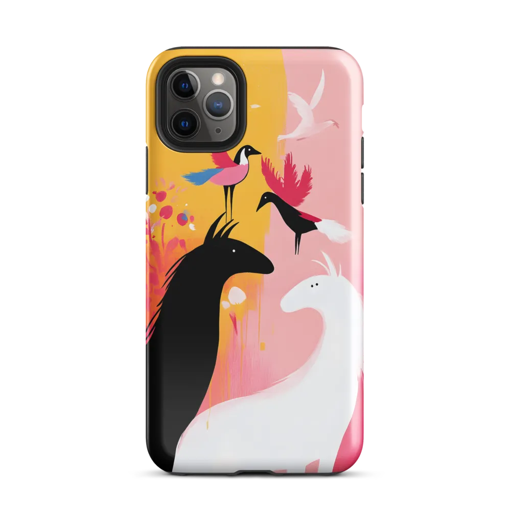 Harmony in Contrast: Horses and Birds | Phone Case |  11 Pro Max | Tough Case | Glossy