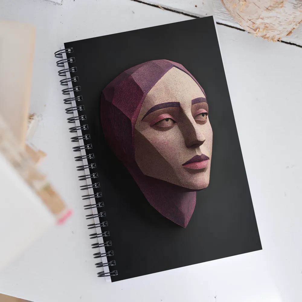 Geometric Elegance: A Contemporary Portrait | Spiral Notebook