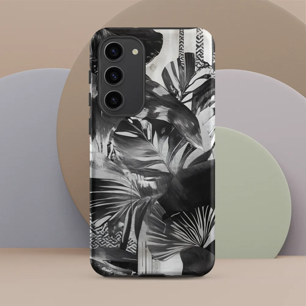 Monochrome Serenity in Tropical Foliage