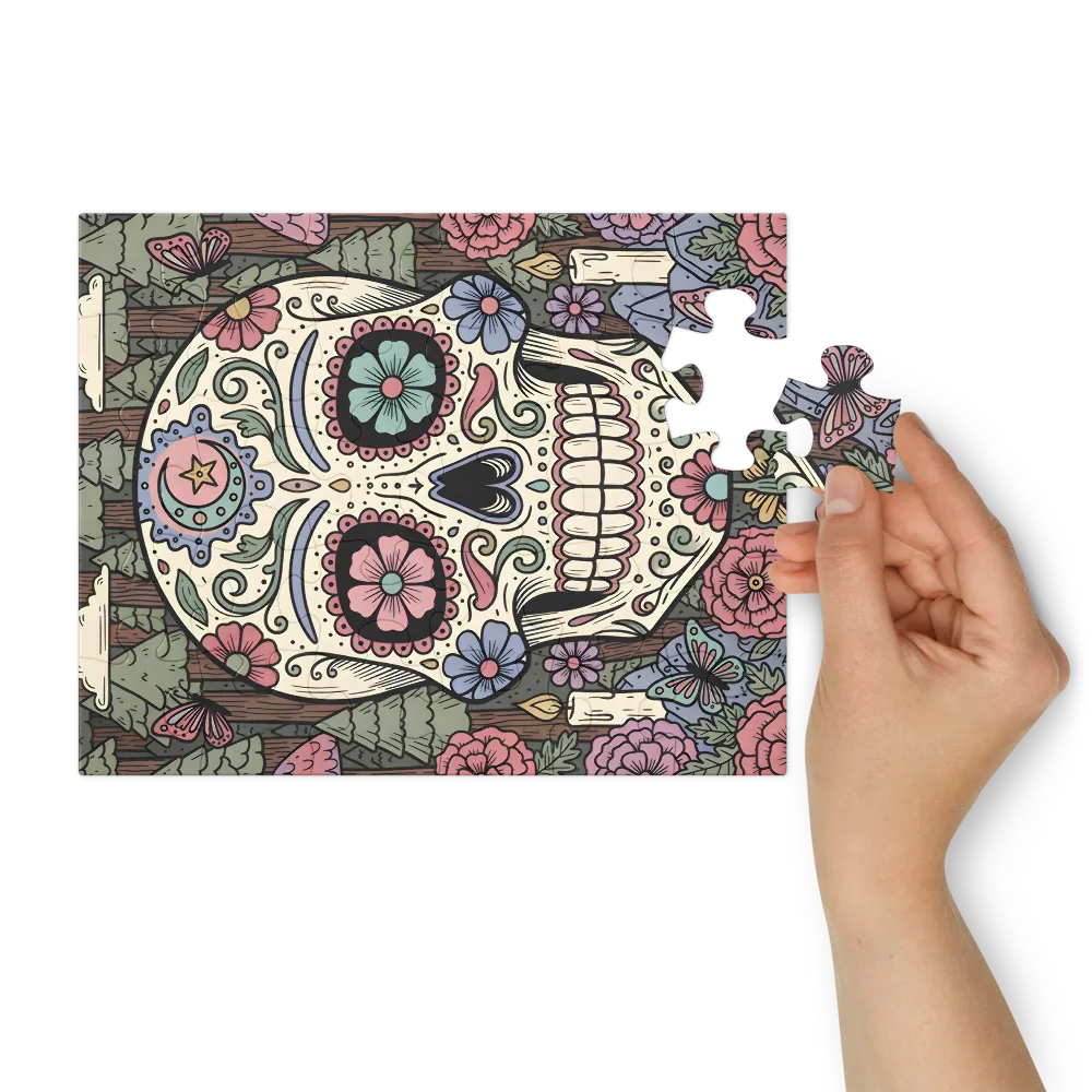 Sugar Skull in Bloom 
 Jigsaw Puzzle in Tin Box