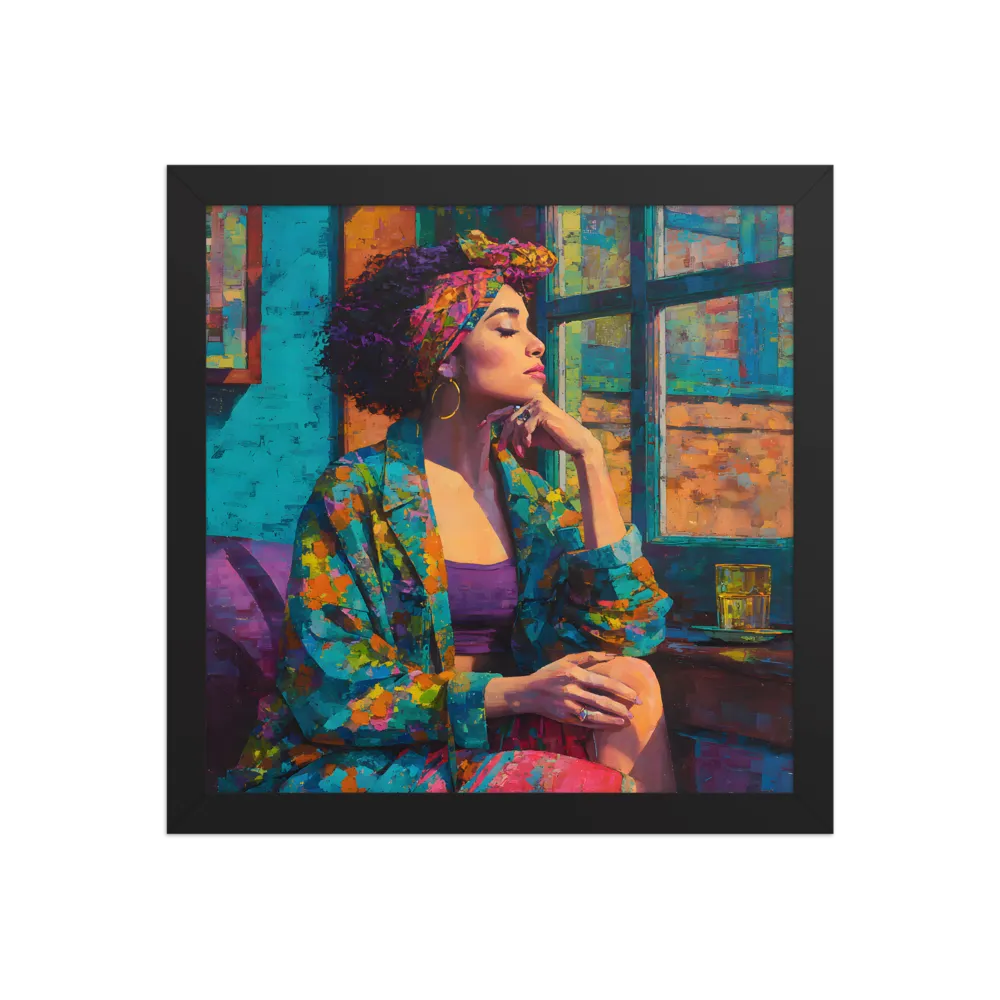 Window Reverie 
 Poster with Black Frame | 12″x 12″