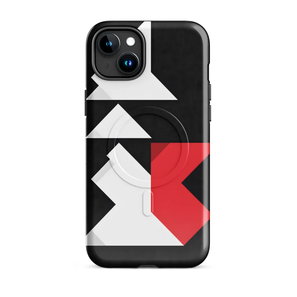 Geometric Symphony in Contrast | Phone Case |  15 Plus | MagSafe® Tough Case | Glossy