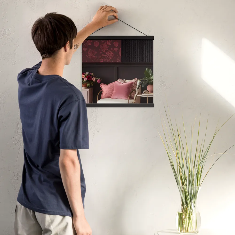 Elegance in Contrast: A Modern Interior Design | Poster With Black Wood Hanger | 16″×16″
