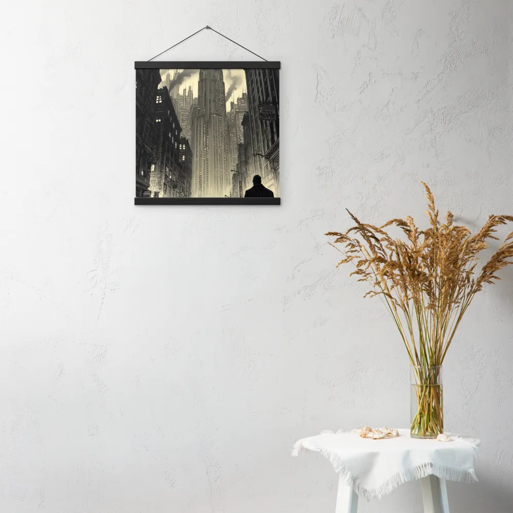 Echoes of the City | Poster With Black Wood Hanger | 16″×16″
