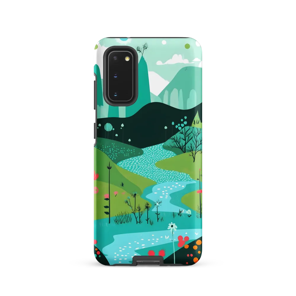 Whimsical River in a Lush Landscape