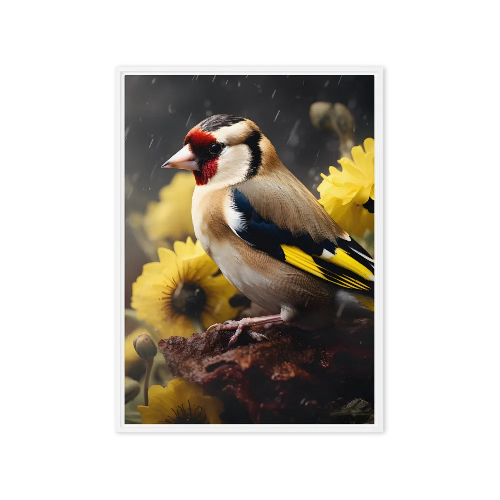 Harmony in Nature: A Goldfinch Amidst Blooms