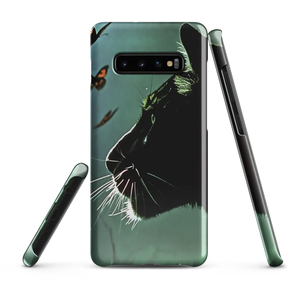 Mystical Encounter: Cat and Butterflies | Phone Case |  S10 Plus | Snap Case | Glossy