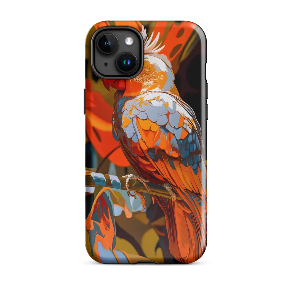 Orange Cockatoo on Tropical Perch