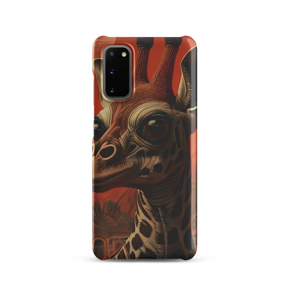 Whimsical Giraffe in an Orange Dreamscape