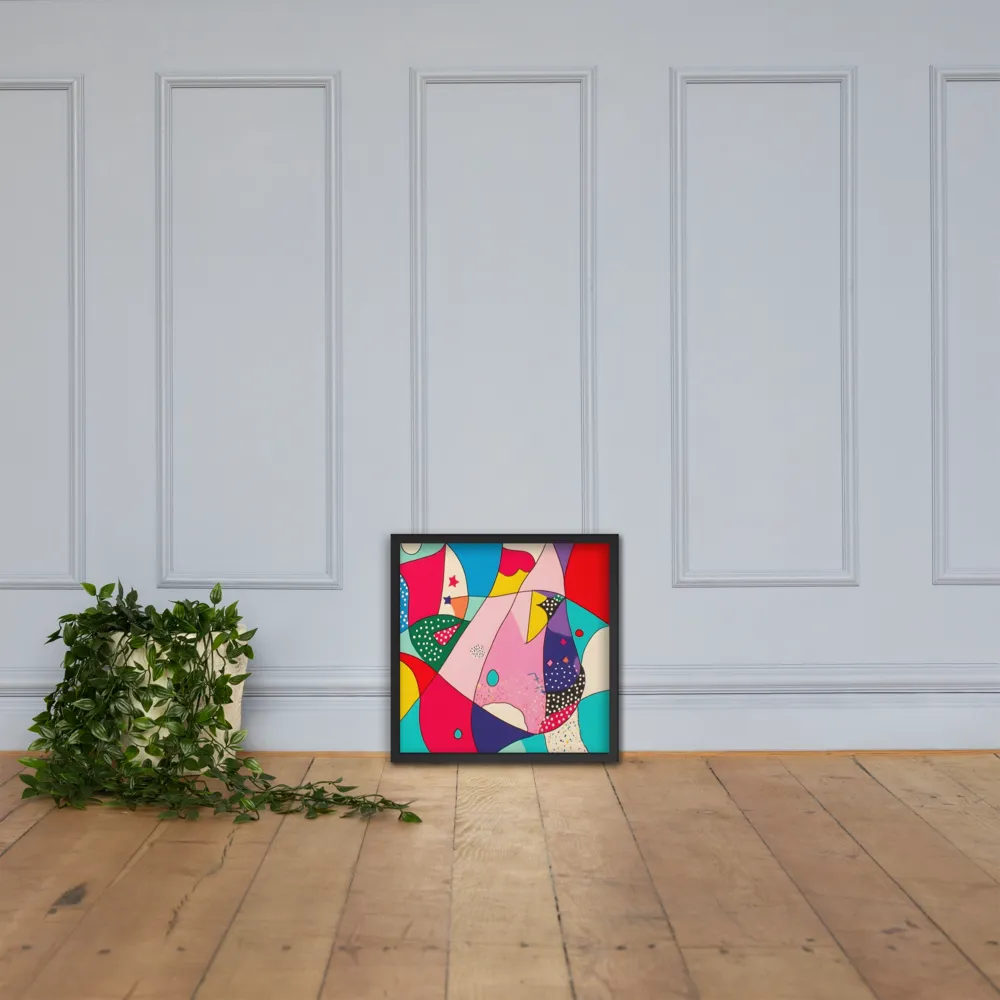 Playful Geometry in Color | Poster with Black Frame | 18″×18″
