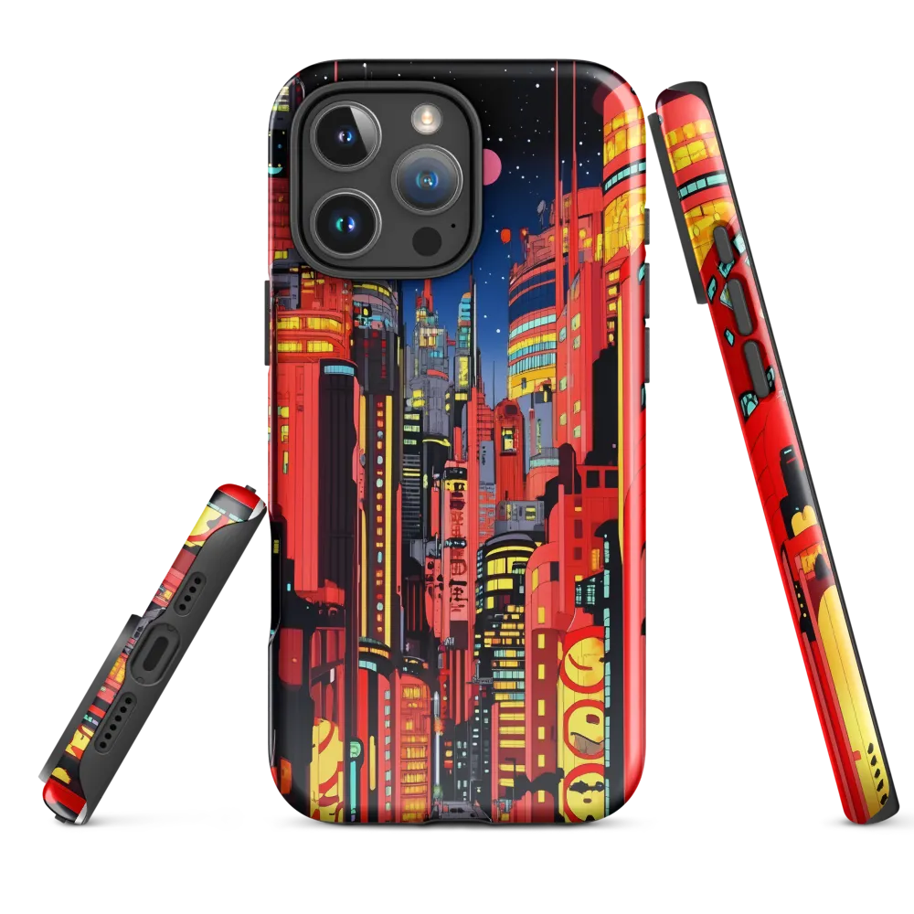 Neon Dreams: A Cyberpunk Cityscape | Phone Case |  16 Pro Max | Tough Case | Glossy