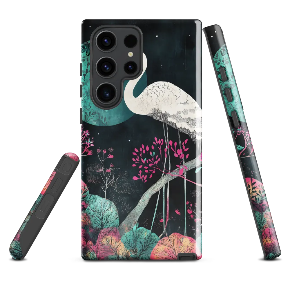 Ethereal Presence: Heron in a Floral Dreamscape
