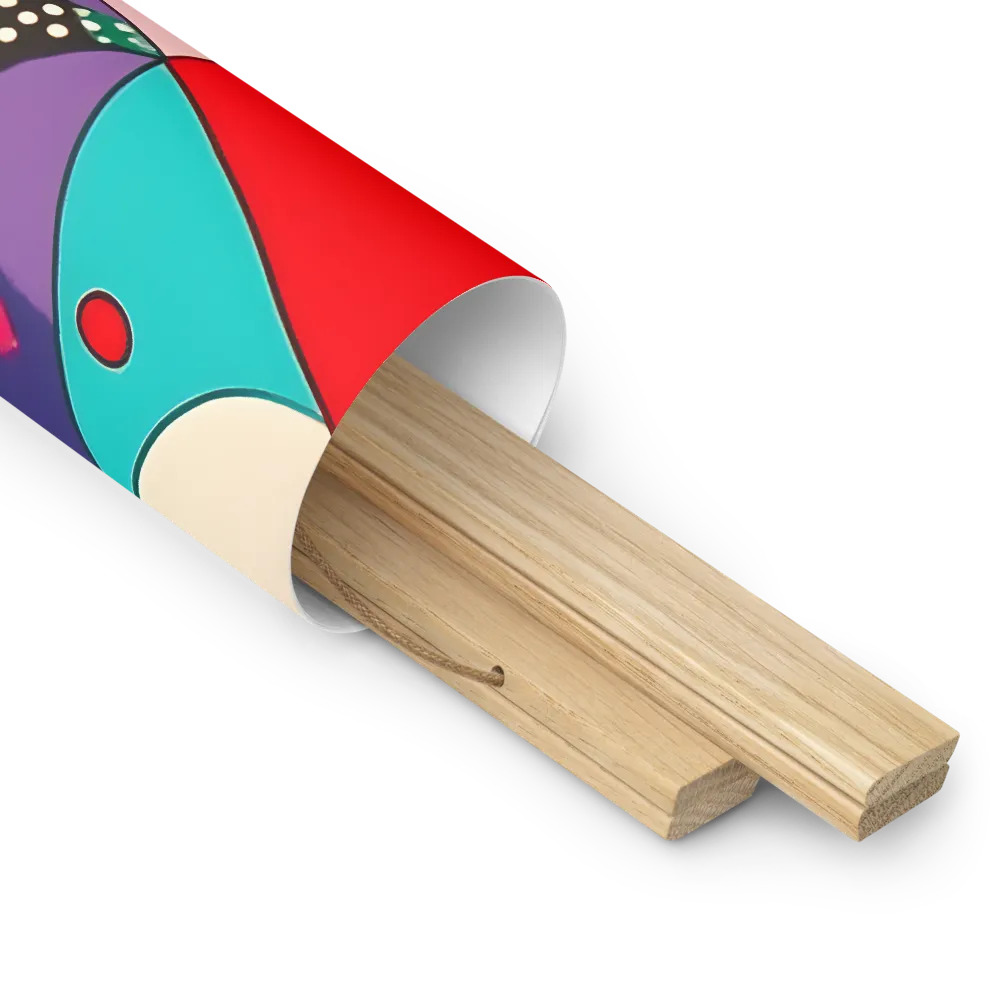 Playful Geometry in Color | Poster With Oak Wood Hanger | 18″×18″